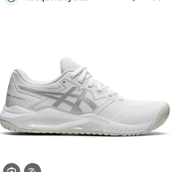 ASICS Gel Challenger 13 Women’s Tennis Shoes Size 11 White/pure Silver NWT - Picture 1 of 16